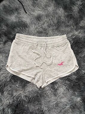 Hollister Heather Gray Athletic Lounge Shorts with Pink Logo